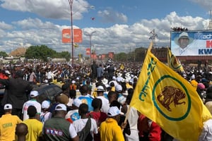 Plusieurs dizaines de milliers de personnes se sont rassemblées à Lubumbashi, lors du retour de Moïse Katumbi, le 20 mai 2019. © Jeune Afrique