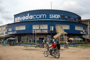 Boutique Vodacom à Kisangani, capitale de la Province orientale de la RDC. © Gwenn Dubourthoumieu / Jeune Afrique