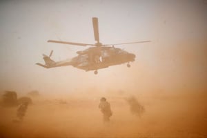 Un hélicoptère militaire français de l’opération Barkhane, à Inaloglog, au Mali, en 2017.(Illustration) © REUTERS/Benoit Tessier
