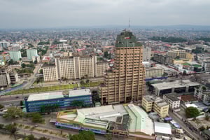 La ville de Kinshasa, capitale de la République démocratique du Congo, vue du ciel. © JA