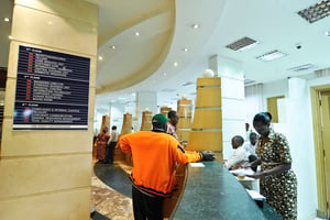Une agence Access Bank à l’Union Trade Center de Kigali. Mars 2014. Â© Vincent Fournier/JA © Vincent Fournier/Jeune Afrique