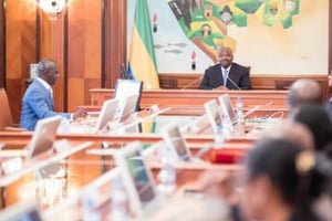 Le président Ali Bongo Ondimba lors du conseil des ministres du mardi 26 février 2019, à Libreville. © Présidence de la République du Gabon.