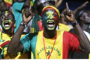 Lors du match Sénégal-Zimbabwe, pendant la CAN 2017, au Gabon. © Sunday Alamba/AP/SIPA