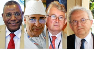 Amadou Ousmane Guitteye, Mohamed Moussa, DG de l’Asecna ; Jean-Francçois Thibault, Jean-François Desmazières, membres du conseil d’administration de l’Asecna. © Photomontage JA