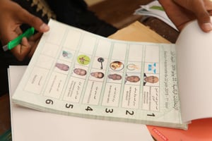 Un bulletin de vote lors de l’élection présidentielle mauritanienne du samedi 22 juin 2019. © Elhady Ould Mohamedou/AP/SIPA