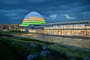 Le Kigali Convention Centre, inauguré en 2015. © Vincent Fournier/JA