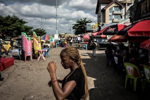 Une rue du quartier de Bandal, à Kinshasa, le 7 janvier 2019. © John WESSELS/AFP