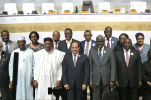 Les chefs d’État et de gouvernement de l’Union africaine à Niamey pour le sommet de l’Union africaine. © Twitter officiel de l’Agence nationale pour l’organisation de la Conférence de l’Union africaine