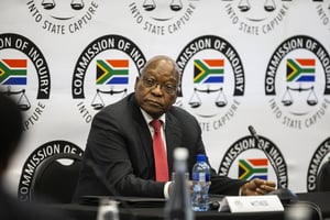 L’ex-président Jacob Zuma au premier jour de son audition devant la commission anticorruption, lundi 15 juillet 2019 à Johannesburg. © Wikus de Wet/AP/SIPA