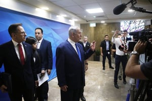 Benyamin Netanyahou à Jérusalem, avant une réunion du cabinet du Premier ministre, le 14 juillet 2019 (image d’illustration). © Ronen Zvulun/AP/SIPA