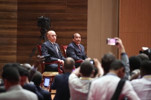 Les présidents Aziz (à droite) et Ghazouani, lors de l’investiture de ce dernier à Nouakchott, jeudi 1er août 2019 (image d’illustration). © Présidence sénégalaise