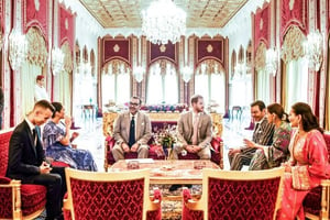 Réception du prince Harry, duc de Sussex, le 25 février 2019 au palais royal de Rabat. © MAP