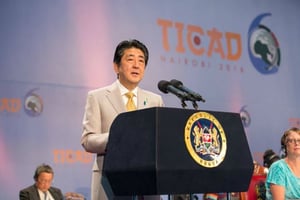 Le Premier ministre japonais Shinzo Abe, lors du Ticad 2016 à Nairobi. © DR / Ticad