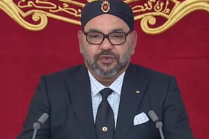 Le roi Mohammed VI le 20 août 2019, à l’occasion du 66e anniversaire de la Révolution du roi et du peuple. © YouTube/Al Aoula TV