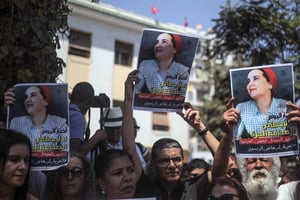 Des Marocains se sont mobilisés pour soutenir Hajar Raïssouni, lundi 9 septembre 2019 à Rabat (image d’illustration). © Mosa’ab Elshamy/AP/SIPA