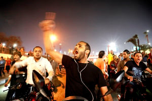 Des manifestants au Caire, samedi 21 septembre. © Amr Abdallah Dalsh/REUTERS