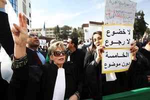 Manifestation d’avocats, à Alger, le 7 mars 2019. © Bensalem-APP/Andia.fr