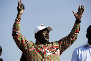 Pierre Nkurunziza, lors de la campagne présidentielle de 2010. © Marc Hofer/AP/SIPA