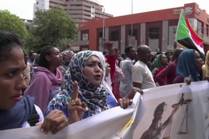 Des manifestants réclament la justice le 12 septembre 2019 à Khartoum. © AP/Sipa