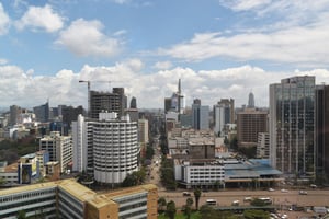 Le quartier d’affaires de Nairobi, au Kenya. © Claudia Lacave