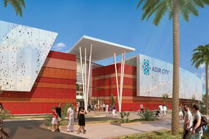 Azur City, dont l’ouverture est prévu le 21 novembre 2019, se veut le premier centre commercial nouvelle génération du pays. © Facebook