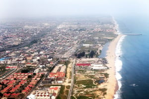 Le futur port de Lekki, situé à 40 km à l’est de Lagos, doit désengorger les deux terminaux de la capitale économique. © Bloomberg/Getty Images