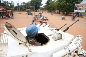 Un Casque bleu en patrouille à Beni, en 2014 (archive/illustration). © Photo MONUSCO/Abel Kavanagh