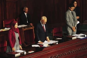Rached Ghannouchi lors de la séance d’ouverture du nouveau parlement, le 13 novembre 2019 à Tunis. © Hassene Dridi/AP/SIPA