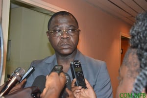 Henri-Marie Dondra, le ministre centrafricain des Finances, en novembre 2019 à Bangui. © DR / Ministère des Finances RCA