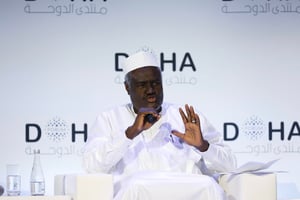 Le président de la Commission de l’Union africaine, Moussa Faki, lors du Forum de Doha, au Qatar, le 14 décembre 2019. © DR / Moussa FAKI / UA