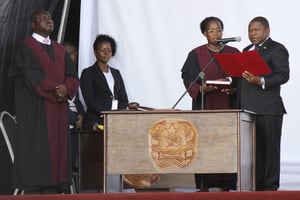 Cérémonie d’investiture du président mozambicain Filipe Nyusi, à Maputo, le 15 janvier 2020. © Feraht Momade/AP/SIPA