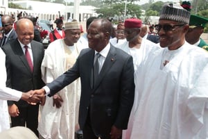 Muhammadu Buhari et Alassane Ouattara