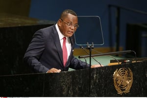Le ministre des Affaires étrangères congolais Jean-Claude Gakosso aux Nations Unies, en septembre 2016. © AP Photo/Jason DeCrow