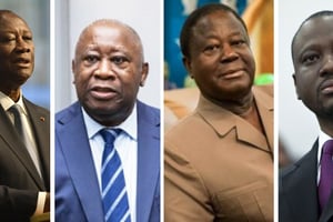 Alassane Ouattara, Laurent Gbagbo, Henri Konan Bédié et Guillaume Soro. © Montage JA