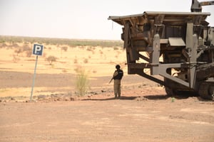 Au Burkina, l’Office national de sécurisation des sites miniers a déployé 500 agents sur les 3	000 prévus. © AHMED OUOBA / AFP