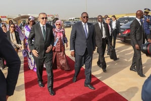 Recep Tayyip Erdogan en visite officielle à Dakar, le 28 janvier 2020. © Présidence du Sénégal