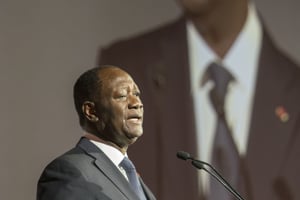 Le président Alassane Ouattara à Abidjan, le 26 mars 2018. © Jacques Torregano/CEO FORUM/JA