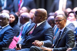 Félix Tshisekedi (à g.) et Paul Kagame, à Kigali, le 8 décembre 2019. © Village Urugwiro