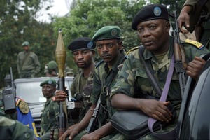 Des soldats des Forces armées de la RDC lors d’une campagne contre les rebelles du M23, en novembre 2012 (archives). © Jerome Delay/AP/SIPA
