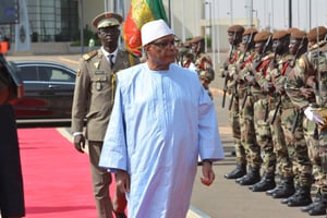 Le président malien IBK quitte Bamako pour Nouakchott, le 24 février 2020. © Présidence Mali