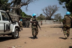 Des Casques bleus zambiens de la Minsuca, à Birao le 18 juin 2019. © Photos: ONU / MINUSCA – Hervé Serefio