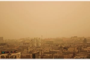 Une tempête de sable à Dakar, en janvier 2015. © Wikimedia Commons