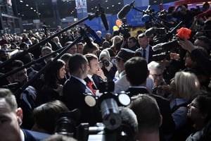 Le président Emmanuel Macron au Salon de l’Agriculture, le 23 février 2019. © Julien de Rosa/AP/SIPA