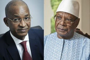 L’opposant guinéen Cellou Dalein Diallo et le président malien Ibrahim Boubacar Keïta. © Photomontage / Photos : Vincent Fournier pour JA