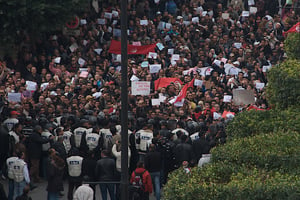 Les soulèvements populaires en Tunisie, en janvier 2010. © Chris Belsten/Flickr