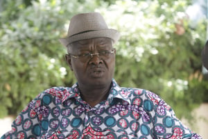 Agbéyomé Kodjo, le 24 février à Lomé. © Sunday Alamba/AP/SIPA