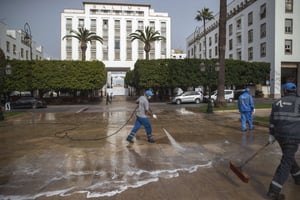 L’avenue Mohammed V, à Rabat, au temps du coronavirus. © Mosa’ab Elshamy/AP/SIPA