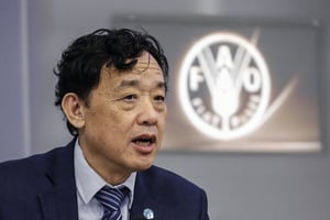 Qu Dongyu, directeur général de la FAO, à Rome, le 27 novembre 2019. © Fabio Frustaci/AP/SIPA