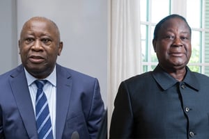 Laurent Gbagbo et Henri Konan Bédié. © ICC-CPI – Vincent Fournier/JA