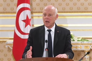 Le président tunisien Kaïs Saïed au palais de Carthage, le 31 mars 2020. © Présidence tunisienne